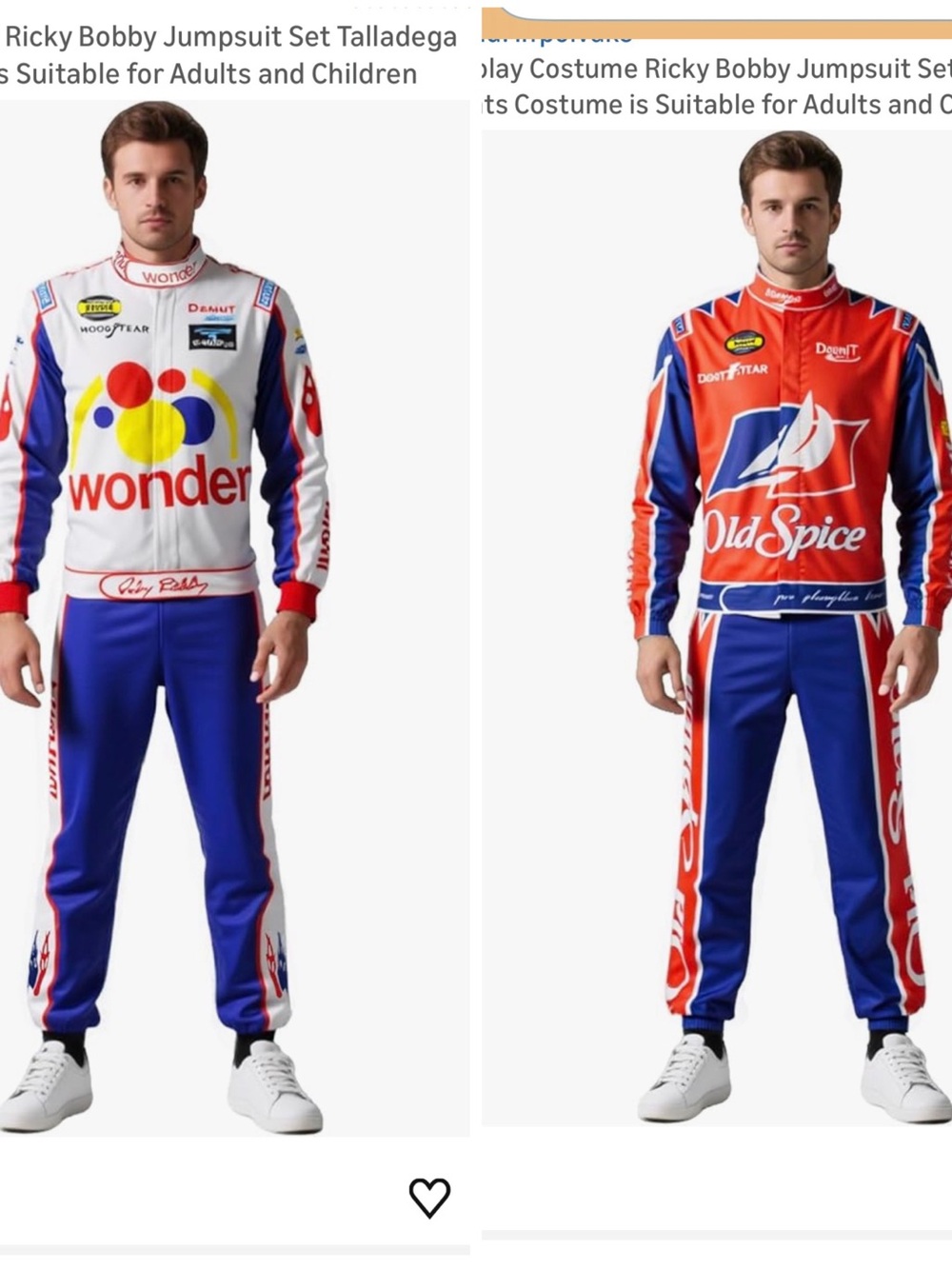 Kids Talladega nights Racing Costumes- Ricky Bobby & Cal Noughton Jr